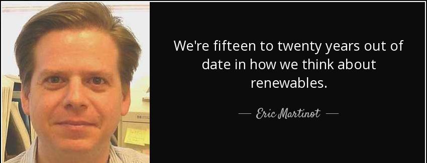 quote we re fifteen to twenty years out of date in how we think about renewables eric martinot Quotes