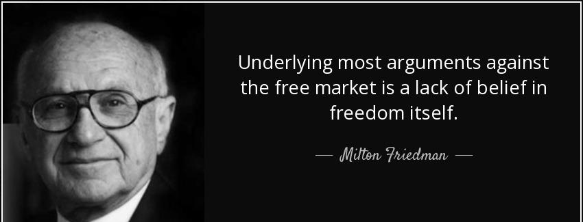 quote underlying most arguments against the free market is a lack of belief in freedom itself milton friedman Quotes