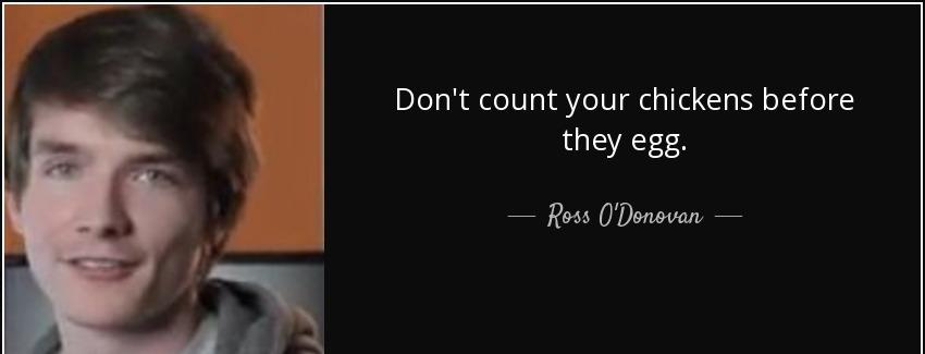 quote don t count your chickens before they egg ross o donovan Quotes