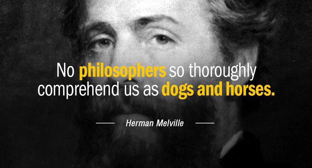 Quotation Herman Melville No philosophers so thoroughly comprehend us as dogs and horses Quotes