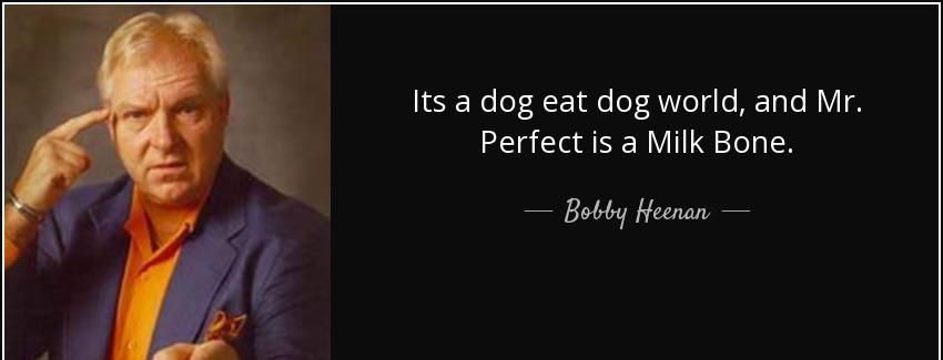 quote its a dog eat dog world and mr perfect is a milk bone bobby heenan Quotes