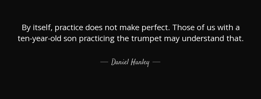 quote by itself practice does not make perfect those of us with a ten year old son practicing daniel hanley Quotes