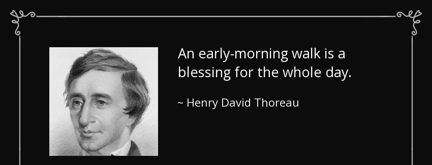 quote an early morning walk is a blessing for the whole day henry david thoreau Quotes