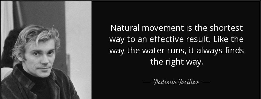 quote natural movement is the shortest way to an effective result like the way the water runs vladimir vasiliev Quotes