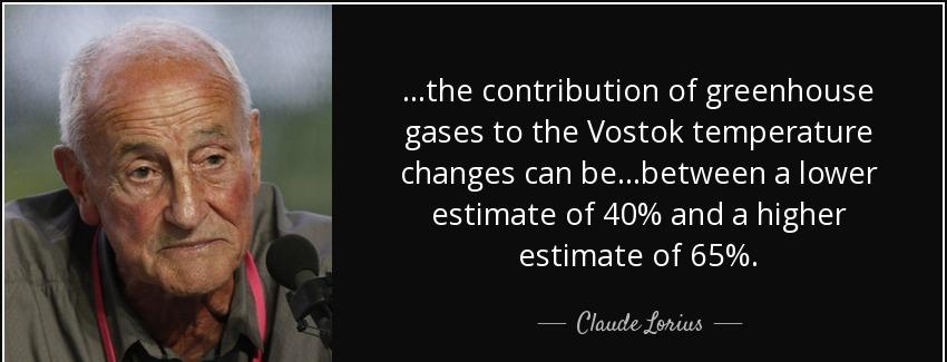 quote the contribution of greenhouse gases to the vostok temperature changes can be between claude lorius Quotes