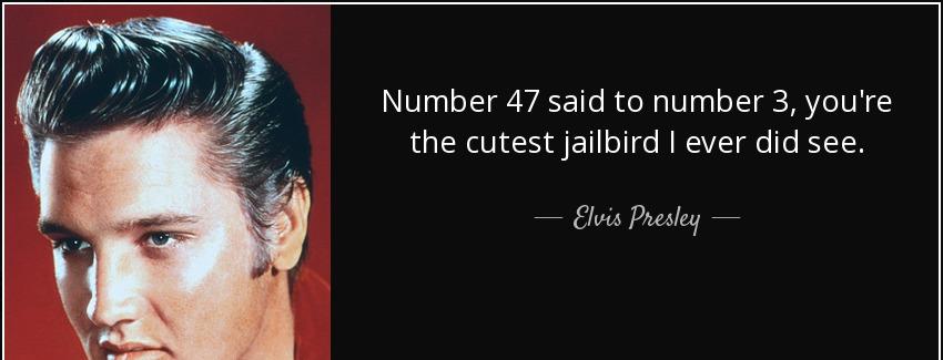 quote number 47 said to number 3 you re the cutest jailbird i ever did see elvis presley Quotes
