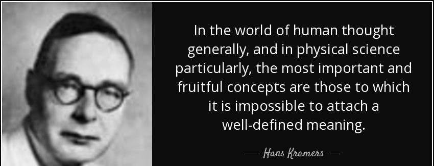 quote in the world of human thought generally and in physical science particularly the most hans kramers Quotes